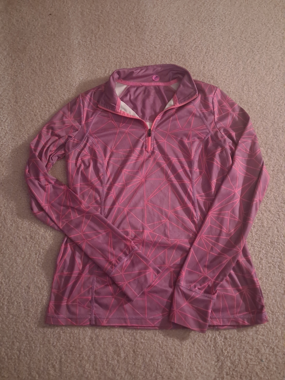 Xersion Pink Geometric Half-Zip Pullover